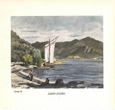 Stampa antica LAGO d' ISEO
