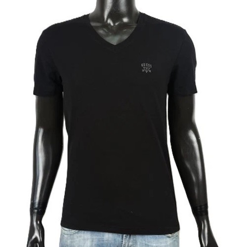 Guess shirt uomo nera slim - t-shirt, m