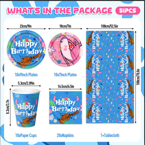 Set compleanno stitch pezzi - set,