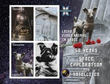 Tanzania 2009 - Esplorazione Spaziale, 50 anni, Laika - Foglio da 4v - Perf - MNH