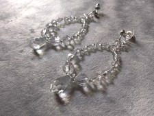 Orecchini In Cristallo Prisma Sfaccettato Swarovski Goccia Eleganti Pendenti.