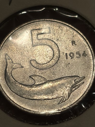 1954 italy lire - 5, high