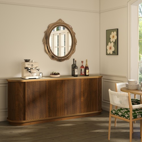 Fluted sideboard 4 door - 63", sideboard,