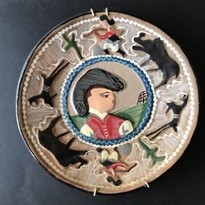 Arte Sarda Vecchio Piatto Dorgali Loi Ceramica Terracotta Costumi Sardegna 900