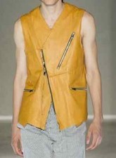 Gilet biker uomo giallo - , in