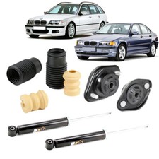 2 AMMORTIZZATORI POST + SUPPORTI AMMORTIZZATORI + TAMPONI POST BMW 3 E36 E46
