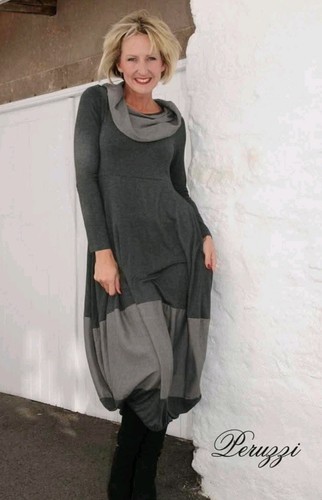 Abito midi peruzzi lagenlook - abito,