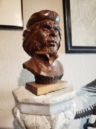 Hand carved wood bust - hand-carved,
