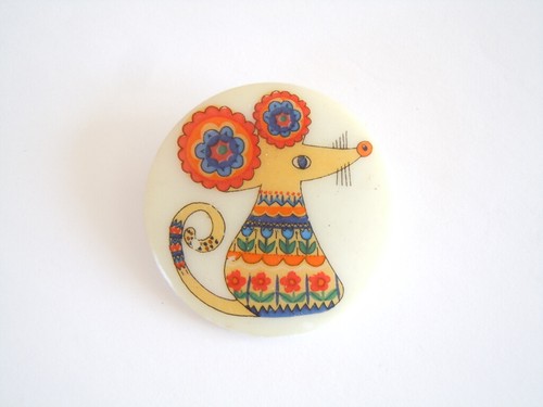 Spilla vintage motiv topo - spilla,