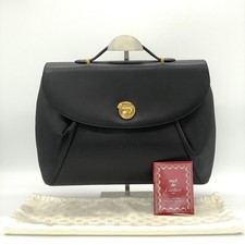 Cartier Panthere borsa a mano borsa da lavoro in pelle nera autentica