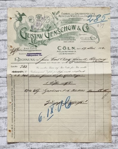 1906 genschov caccia munizioni - caccia,