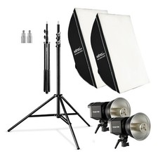 Walimex pro Set studio fotografico 2 luci LED 35W 2 softbox 90x60 cm 2 stativi