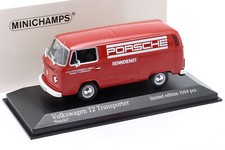 Volkswagen VW T2 Transporter Porsche Renndienst 1972 rosso 1:43 Minichamps