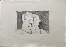 Luca Alinari acquaforte 1986 Figure 70x53 firmta pubblicata Bezuga