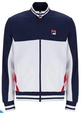 FILA Vintage Borg Tiebreaker Tennis Pista Top (Bianco/Blu