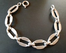 ARGENTO 800 BRACCIALE UNISEX UNO A ERRE  MAGLIA MARINA VINTAGE gr 34,23 Solido 