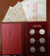 REPUBBLICA ITALIANA Verso il 2000 serie monete argento anno 1998 1999 e 2000