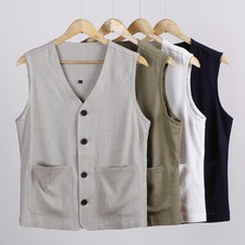 Gilet uomo estivo cotone lino