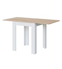 Tavolo estensibile a libro 67x67/67x135-h79 rovere canadian/bianco artik