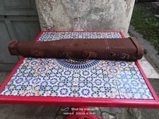 ANTICO FODERO IN PELLE E TELA RIGIDO PER TRASPORTO FUCILE SMONTATO