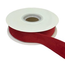 Nastro in VELLUTO ROSSO 25 mm  x 10 metri 14XU
