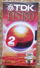 2 VHS TDK HS180 videocassette