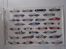 MANIFESTO POSTER PORSCHE TUTTE LE AUTO DA COMPETIZIONE FINO AL 1979