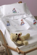 Lenzuolo Culla Ricamato a mano