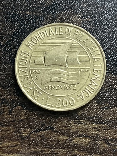 Moneta 200 lire commemorativa - moneta,
