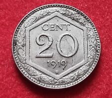 MONETA REGNO D'ITALIA VITTORIO EMANUELE III° 20 CENTESIMI 1919 ESAGONO  FANTASMA