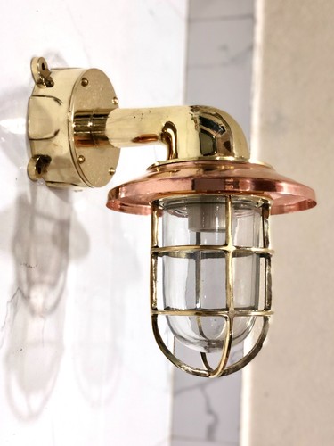 Brass wall light with copper - light,