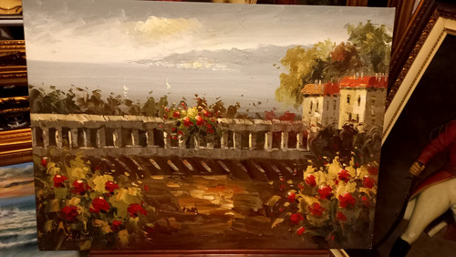 Dipinto olio tela costiera - dipinto, su