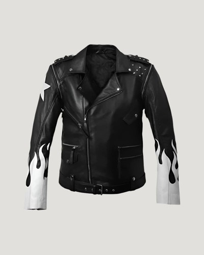 Giacca motociclista uomo pelle - giacca,