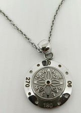 Collana Catenina BOCCADAMO rosa dei venti pendente ciondolo bussola uomo donna