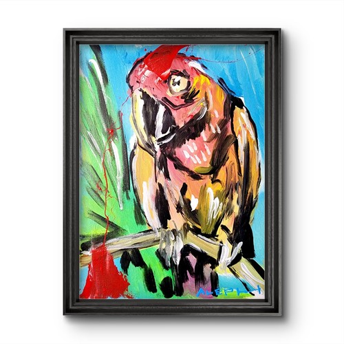 Quadro pappagallo astratto