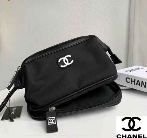 Chanel black sparkle pouch - black,
