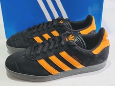 ADIDAS *GAZELLE* (JI1023) NERO ARANCIONE GRIGIO SCARPE DA GINNASTICA UOMO SCAMOSCIATE UK 7 EU 40 2/3