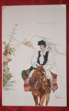 9316 CARTOLINA COSTUMI DI SARDEGNA BUSACHI TEMPERA DI LELY LOY 1930ca