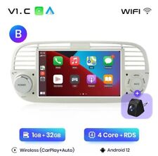 Autoradio Fiat 500 2007-2015 1G+32GB CarPlay-AndroidAuto Wireless + Retrocamera.
