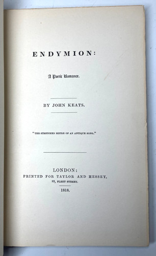 Keats endymion 1818 first - keats,