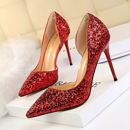 Decolte rosse con brillantini - rosse,