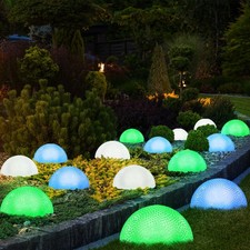 15er Set LED Decorazione Mezzo Sfera Luci Effetto Giardino Lampade IP44 Esterno