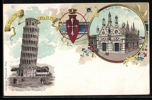 Litografia pisa torre - la,