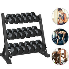 Rastrelliera Manubri Rack Porta Dischi Pesi Manubri per Palestra Casa 3 livelli