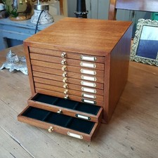 ZECCHI. Monetiere in legno, interno in velluto x monete antiche, argento, oro 