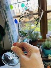 Perrier Jouet Champagne Flauto Belle Epoque Dipinto a Mano Matrimonio Cristallo Set 10