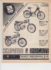 advertising Pubblicità-MOTO  DUCATI  ROLLY,50 SL 1A- 50 SL 2A- 1968 CICLOMOTORI