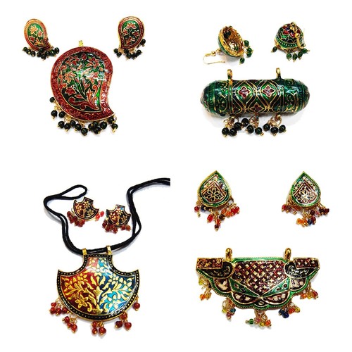 Set pendenti meena placcati - meena,