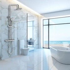 Colonna doccia con Miscelatore Termostatico, Set Doccia con Soffione tondo 20cm