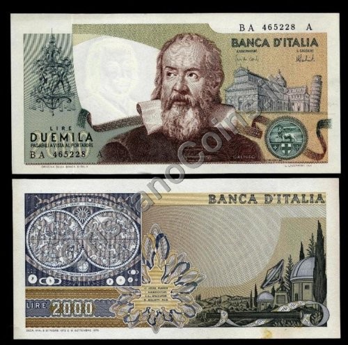 2000 lire galileo 1973 - galileo, 8.10.